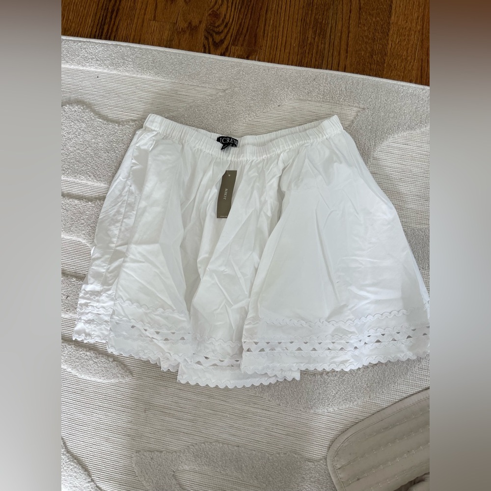 J crew medium White Eyelet ric rac skirt